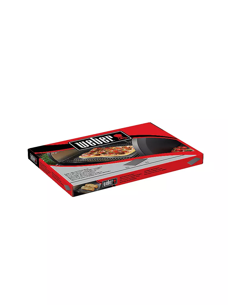 WEBER GRILL | Pizzastein glasiert eckig 44x30cm Keramik Schwarz | schwarz