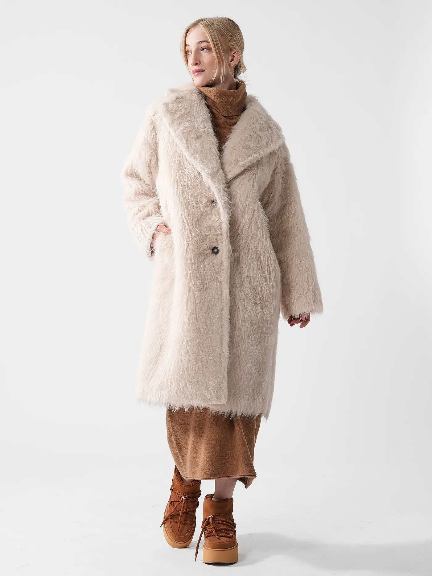 WEEKEND MAX MARA | Mantel in Felloptik CANTONE | beige