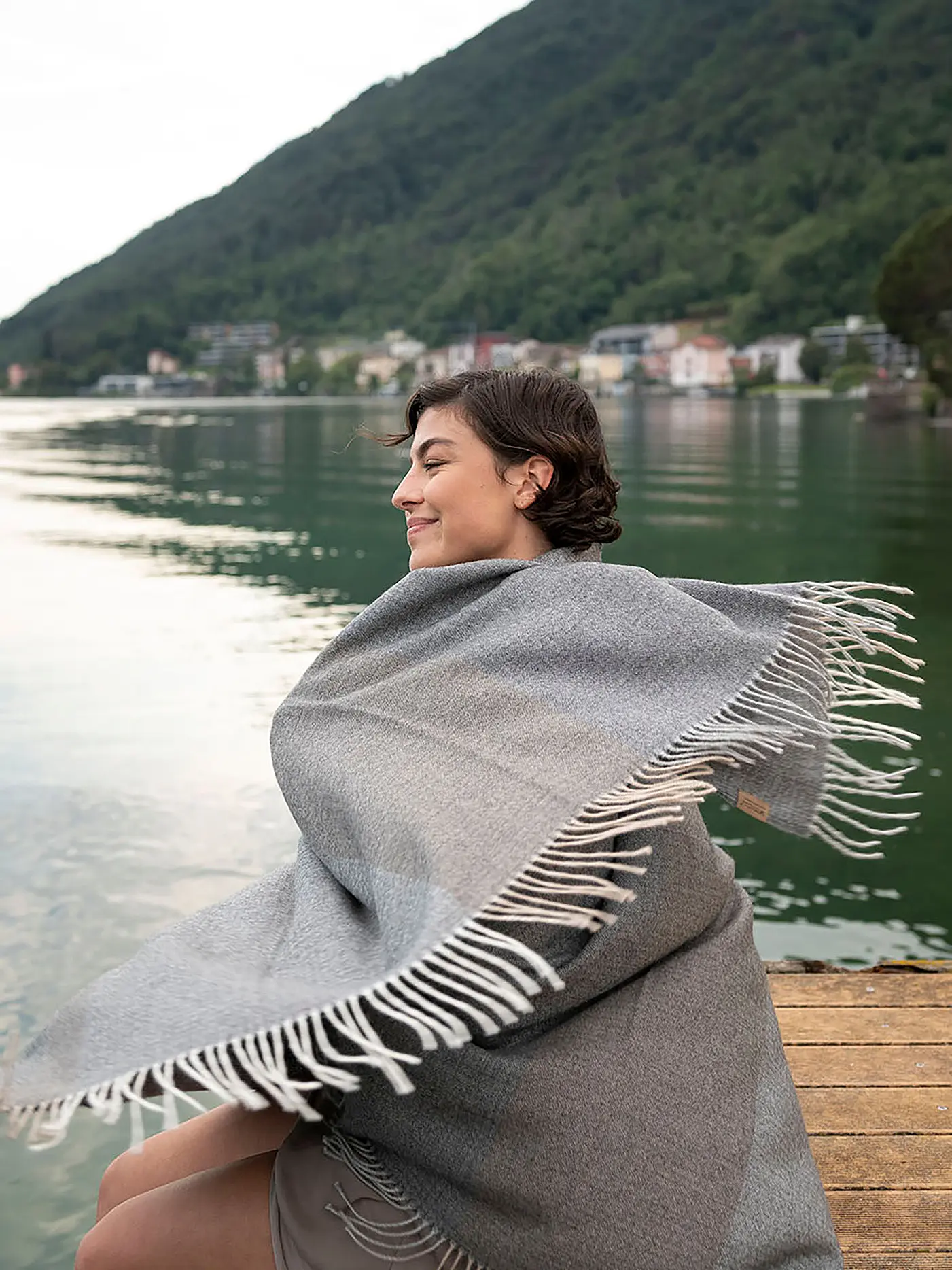 WEICH COUTURE ALPACA | Edelhaardecke BORREA 130x180cm Dark Grey  | grau