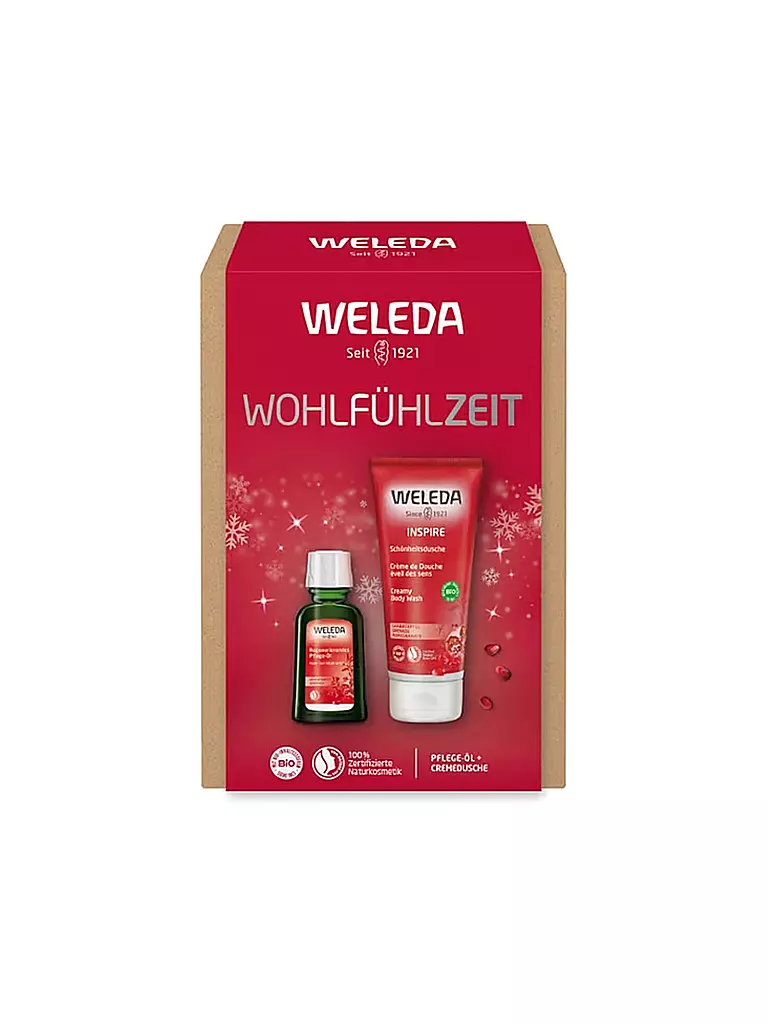 WELEDA | Geschenkset - WOHLFÜHLZEIT - Geschenkset Schönheitsdusche Granatapfel & Regenerierendes Pflege-Öl 200ml / 50ml | keine Farbe