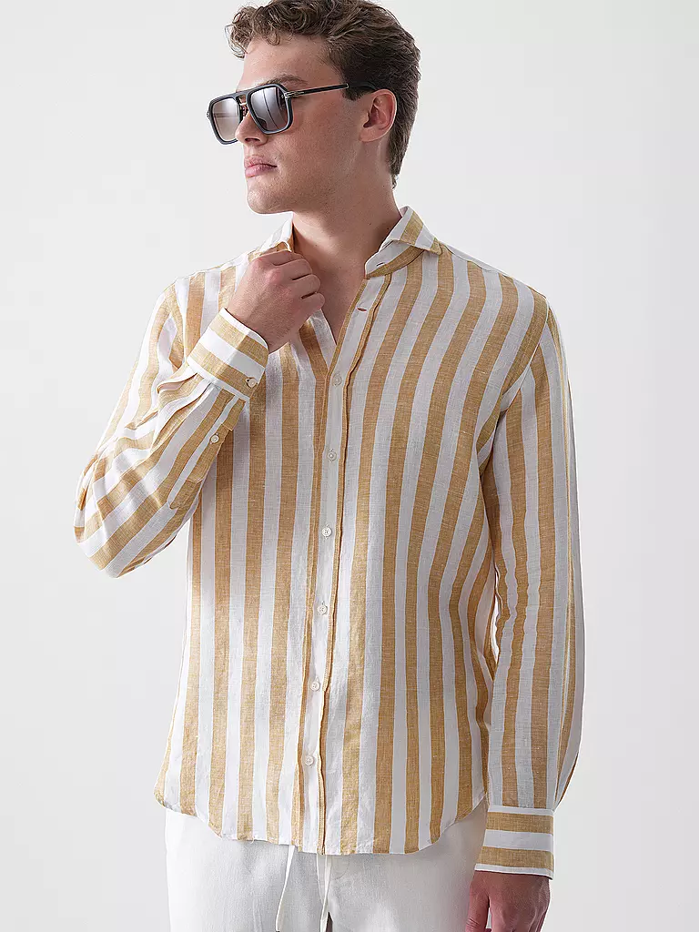 WINDSOR | Leinenhemd Regular Fit  | gelb