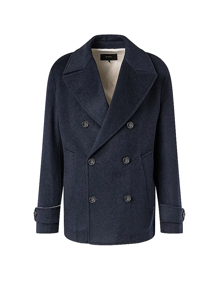 WINDSOR | Wollmantel DOPPIO | dunkelblau