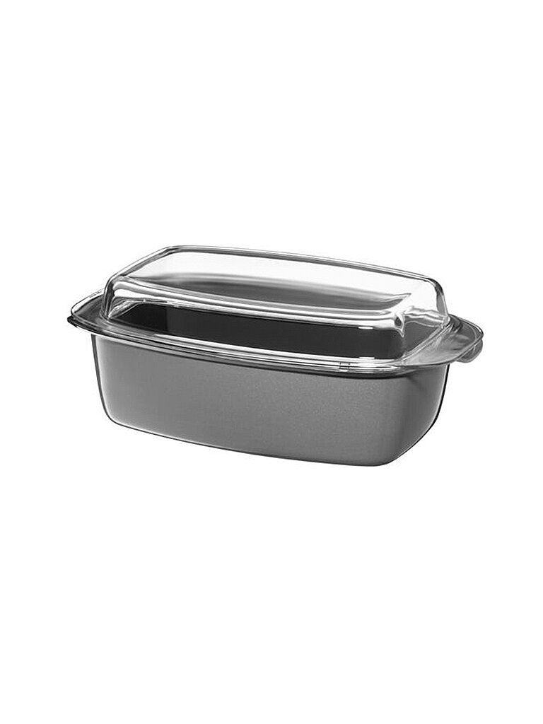 WMF Fusiontec Mineral Bräter mit Glasdeckel, rechteckig, 32 x 21 cm Platinum gris