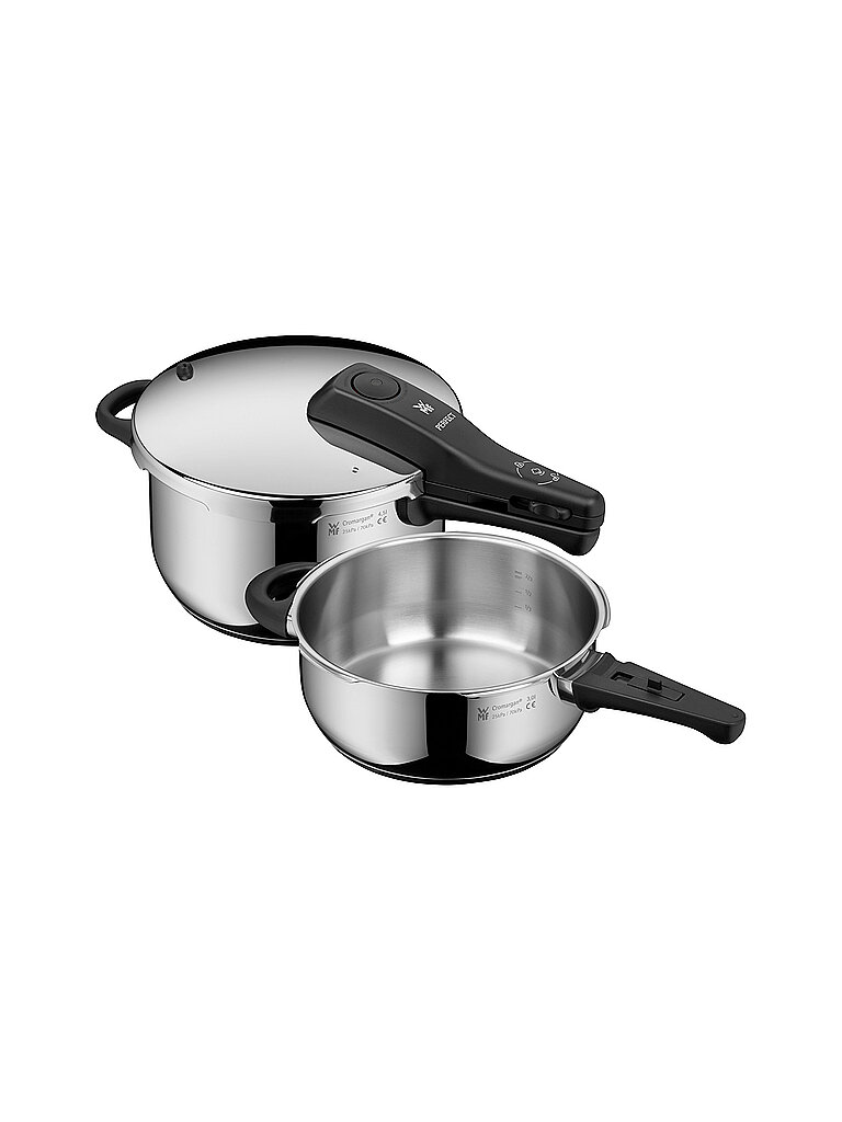WMF Schnellkochtopf Set PERFECT 4,5l + 3l Cromargan silber