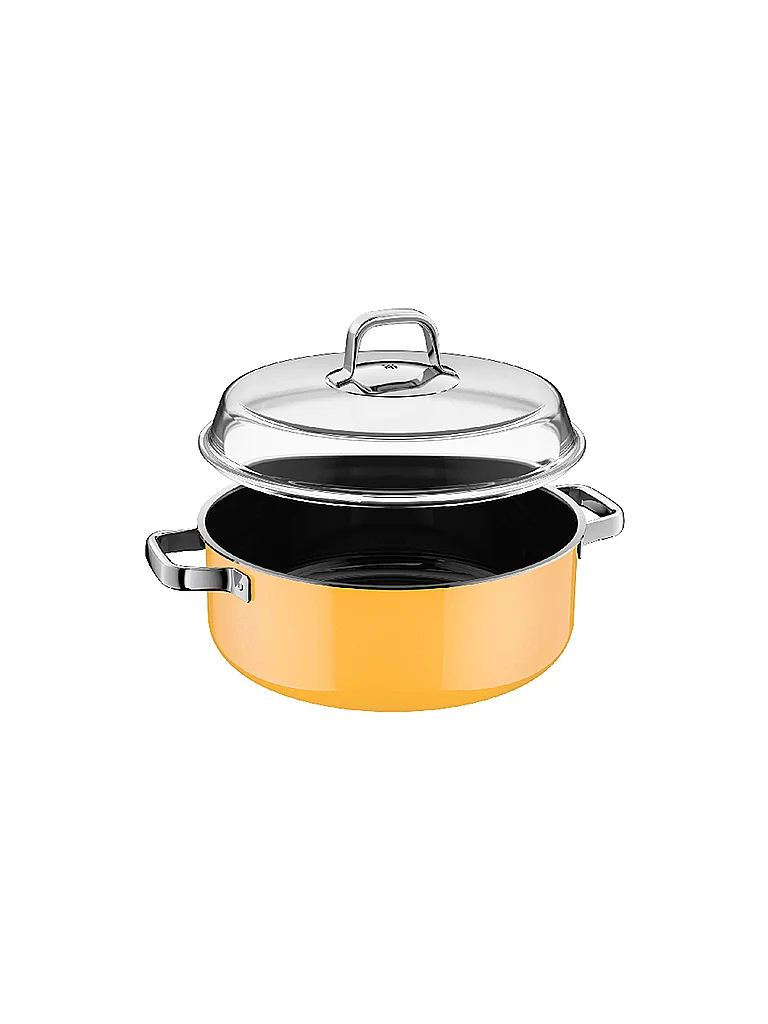 WMF Schmortopf mit Glasdeckel FUSINTEC MINERAL PRO 6ml/28cm Mango Yellow gelb