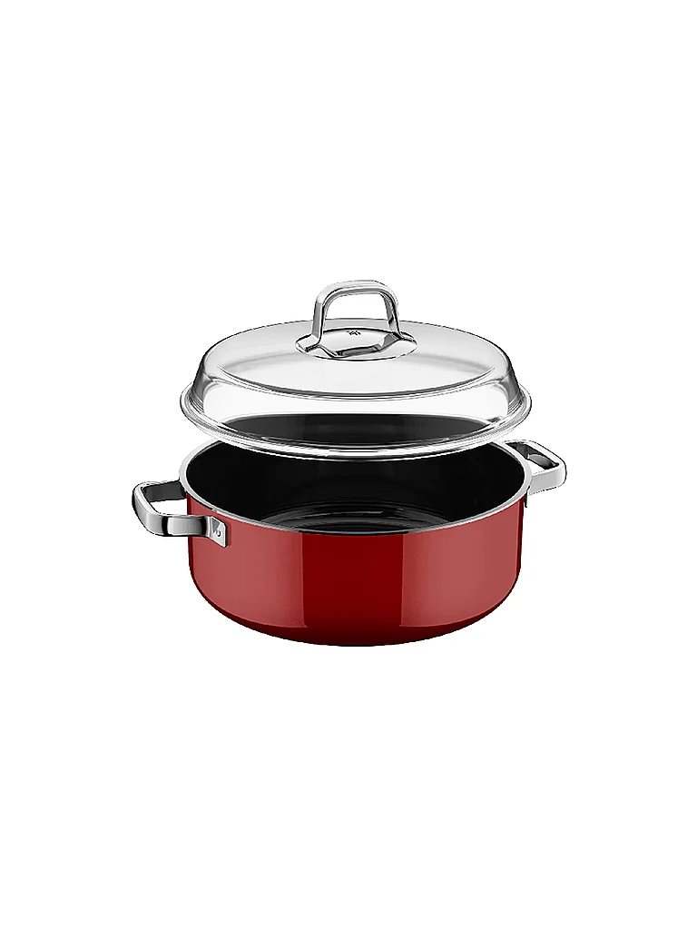 WMF Olla para estofar con tapa de cristal FUSINTEC MINERAL PRO 6ml/28cm Rojo Pasión rojo oscuro