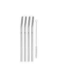 WMF | Baric Cromargan Trinkhalm-Set, 24 cm, 7-teilig inkl. Bürste | Silber