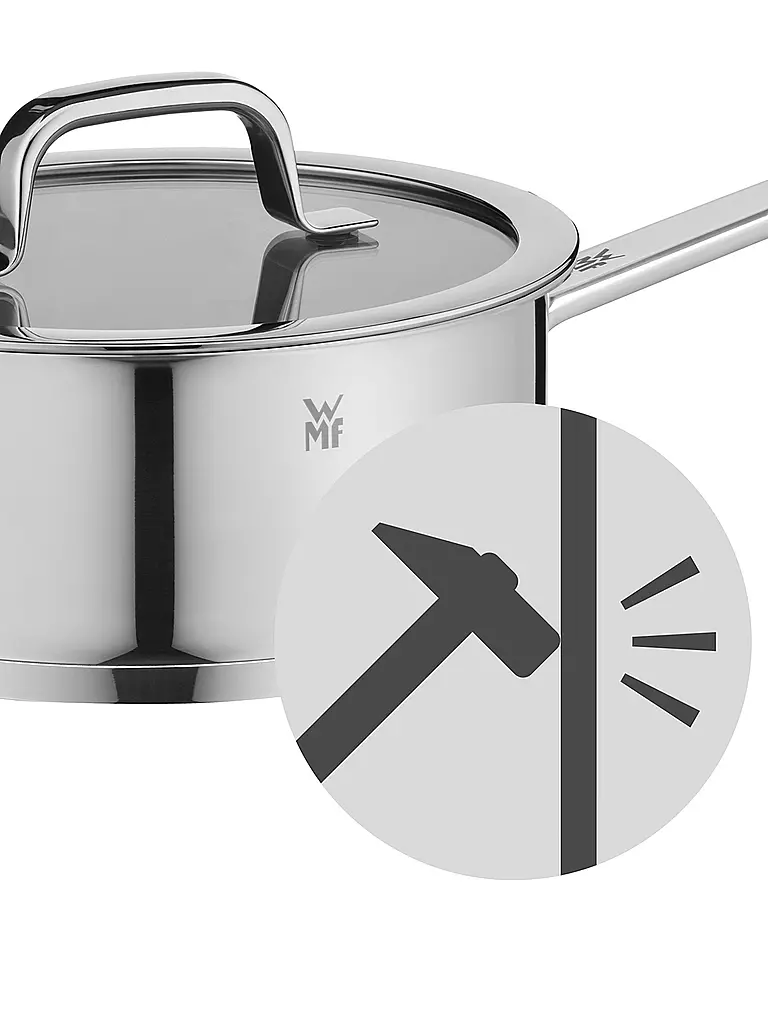 WMF | Compact Cuisine Stielkasserolle mit Deckel 20cm Cromargan | silber