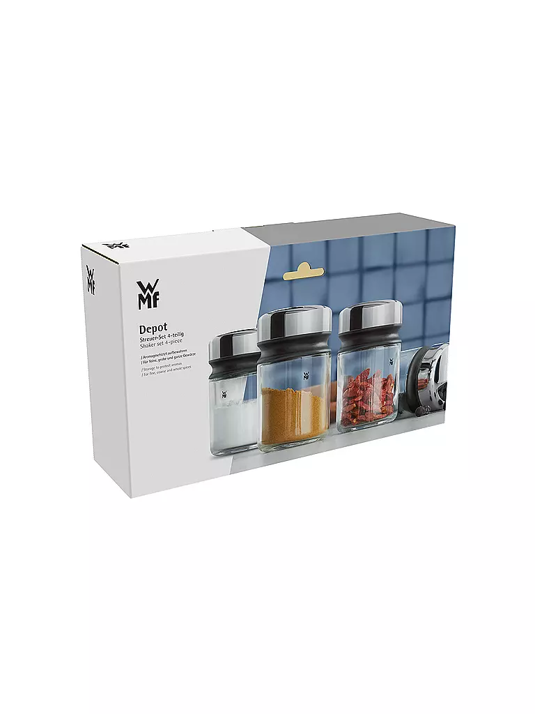 WMF | Depot Streuer-Set 4tlg 9,5cm Glas/Cromargan | transparent