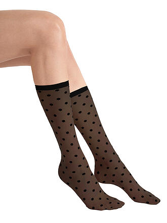 WOLFORD | Feinstrumpfsocken DAISY SOCKS black/black