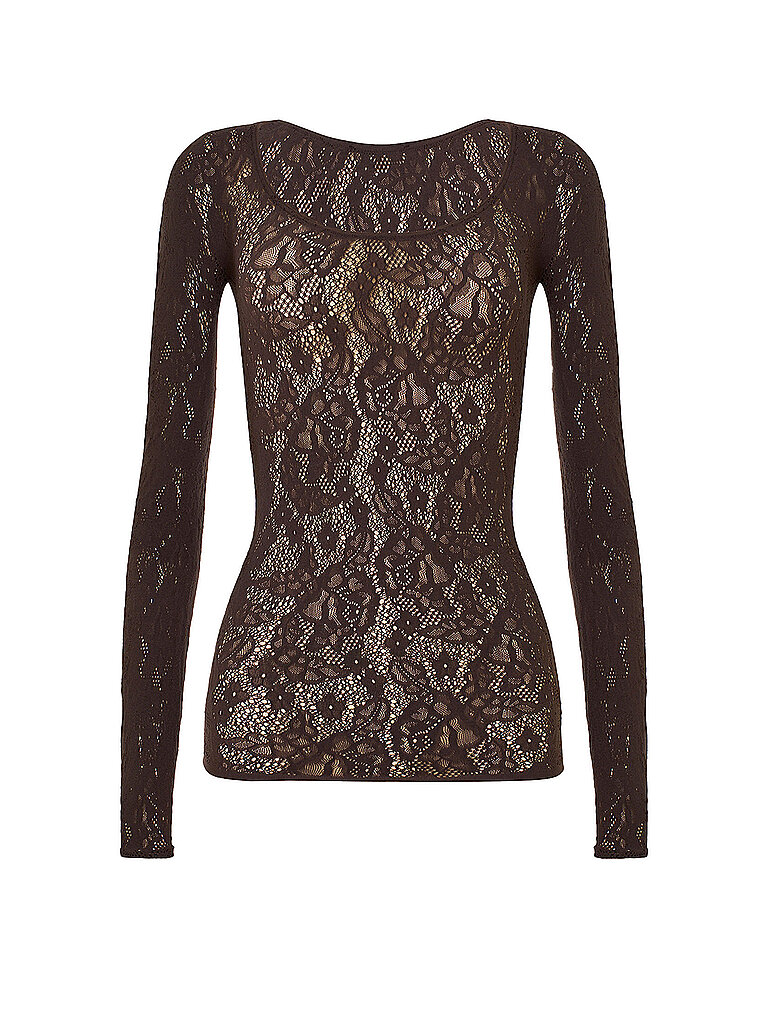 WOLFORD Langarmshirt INFINITE ROSE NET braun | L