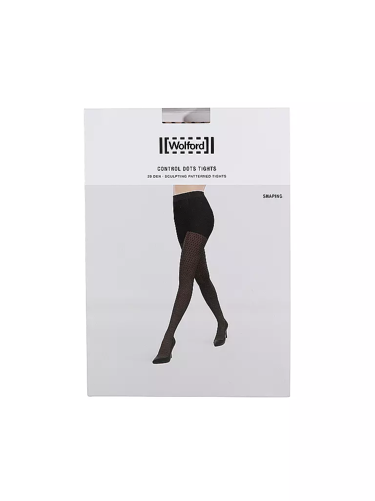 WOLFORD | Funktionsstrumpfhose CONTROL DOTS 20 fairly light / black | schwarz