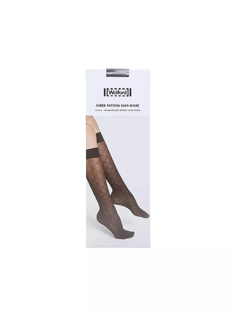 WOLFORD | Kniestrümpfe SHEER PATTERN 30 DEN black | hellbraun