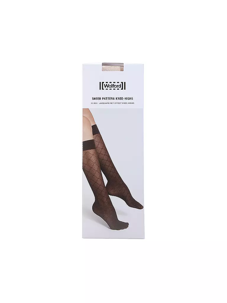 WOLFORD | Kniestrümpfe SHEER PATTERN 30 DEN fairly light | schwarz