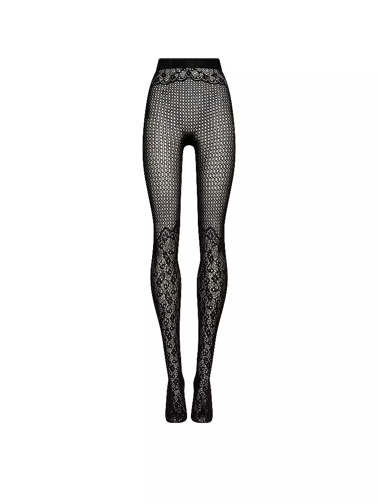 WOLFORD | Modestrumpfhose FLOWER LACE black | schwarz