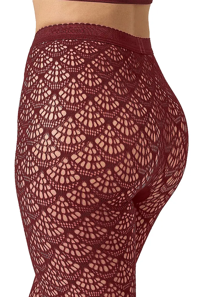 WOLFORD | Modestrumpfhose MERMAID NET Midnight Red | 