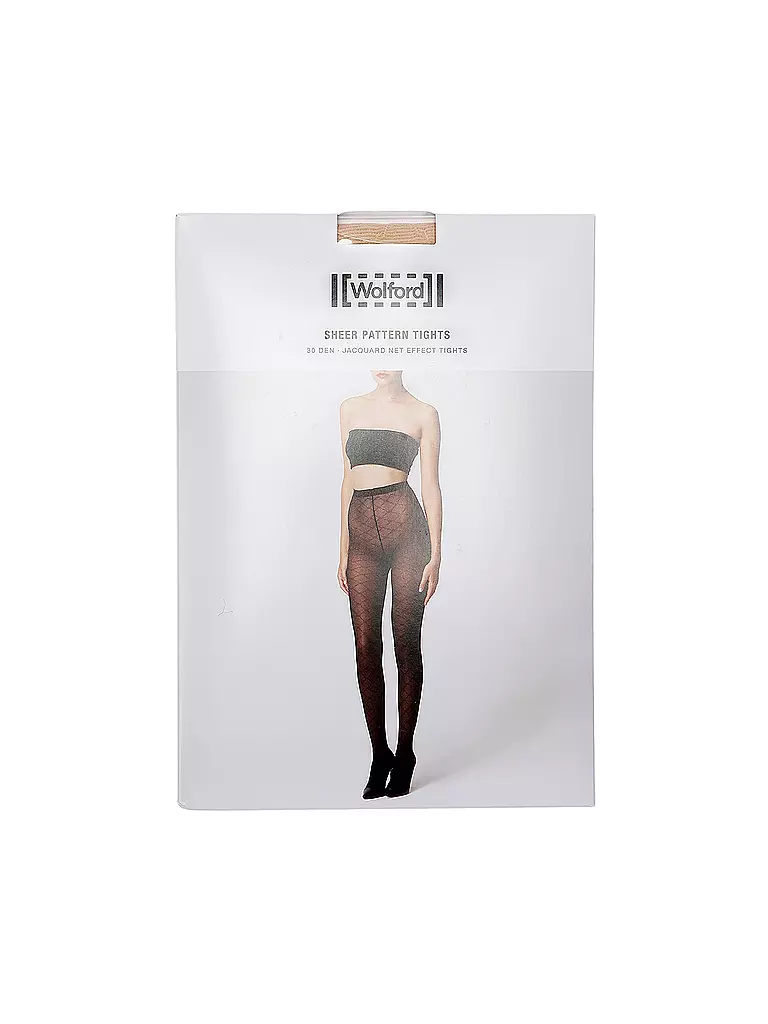 WOLFORD | Modestrumpfhose SHEER PATTERN fairley light | hellbraun