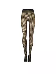 WOLFORD | Modestrumpfhose VELVET NET ILLUSION Black/Black  | schwarz