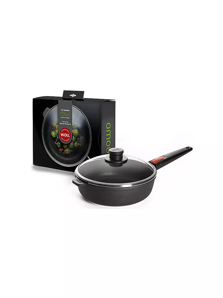 WOLL | Pfanne hoch mit Deckel 24cm TITANIUM NOWO INDUCTION Antihaft | schwarz