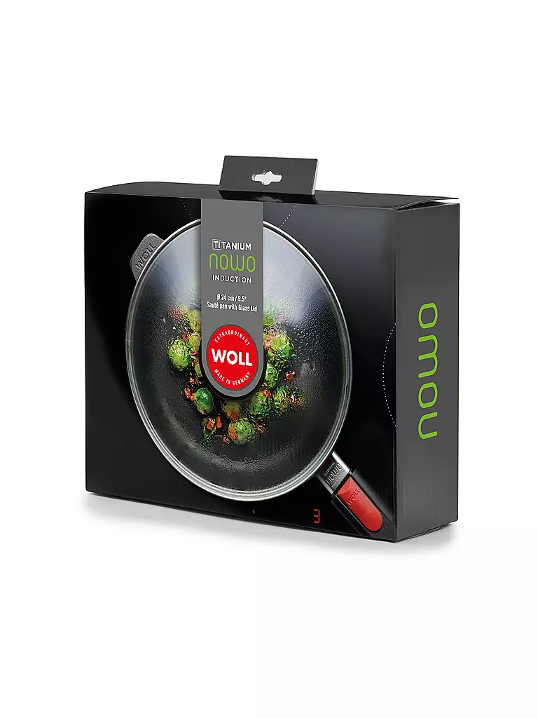 WOLL | Pfanne hoch mit Deckel 24cm TITANIUM NOWO INDUCTION Antihaft | schwarz