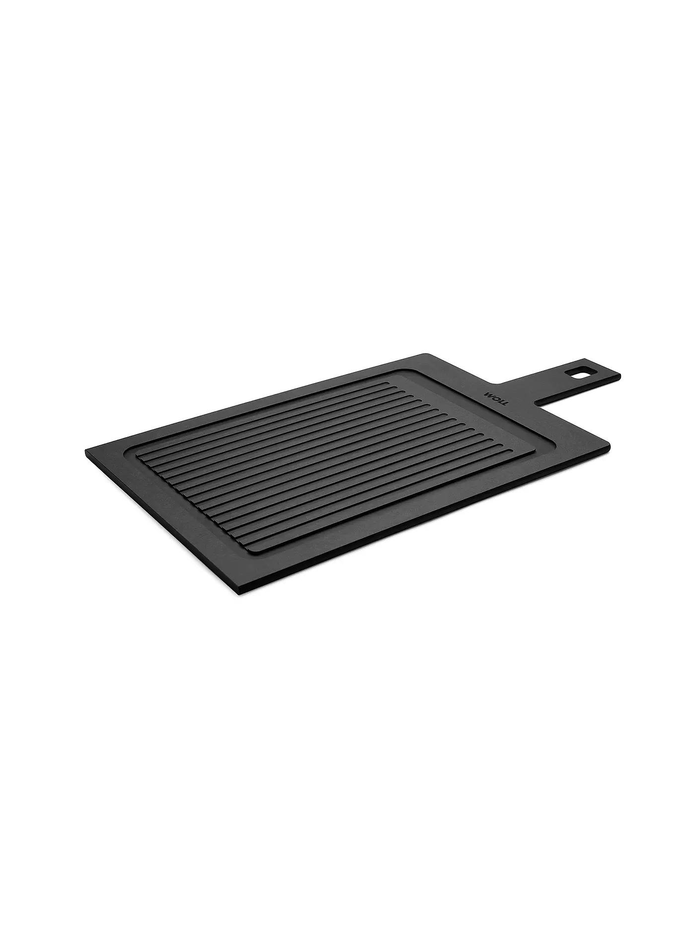 WOLL | Schneidebrett CUT and SERVE 49x25cm Schwarz mit Rillen | schwarz