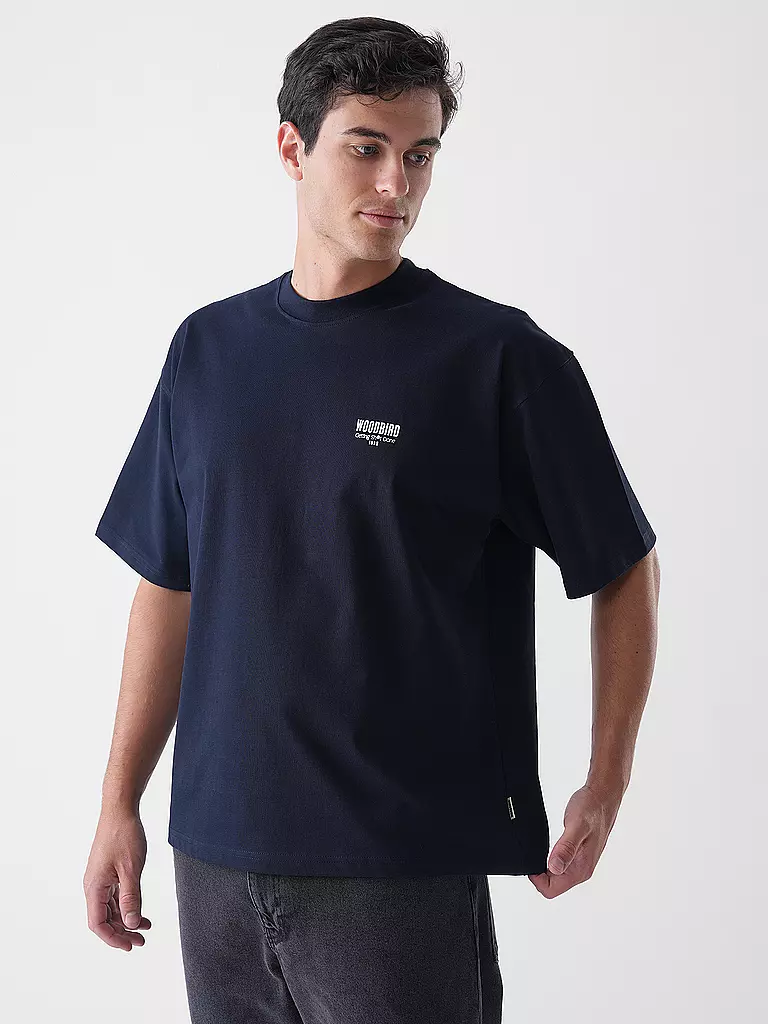 WOODBIRD | T-Shirt WBBEAM PHO  | dunkelblau