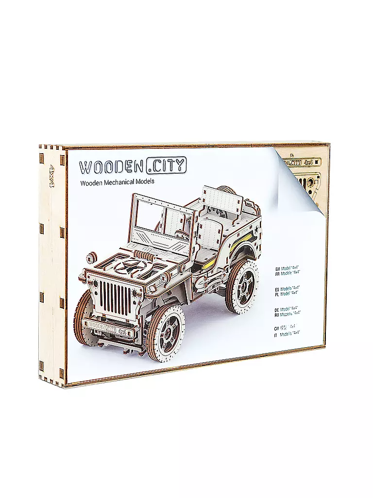 WOODEN CITY | Holz 3D Bausatz - Jeep 4x4  | keine Farbe