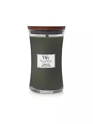 WOODWICK | Sanduhrkerze Knisterdocht 610g Large Patchouli Creme  | Dunkelgrün