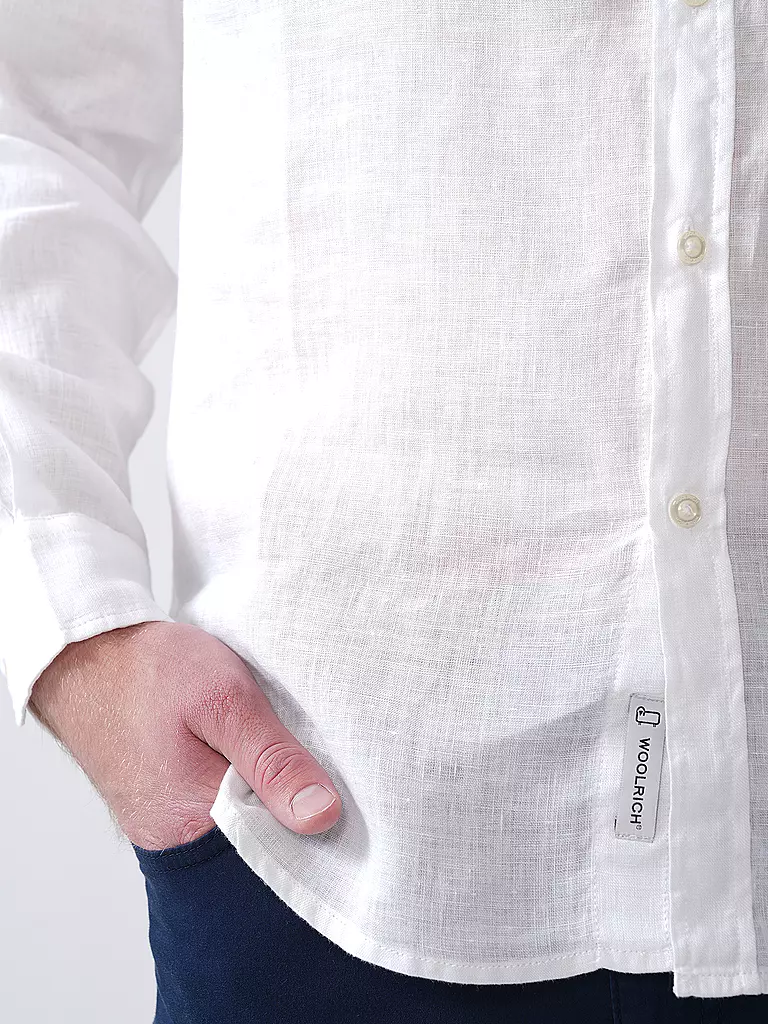 WOOLRICH | Leinenhemd Regular Fit | dunkelblau