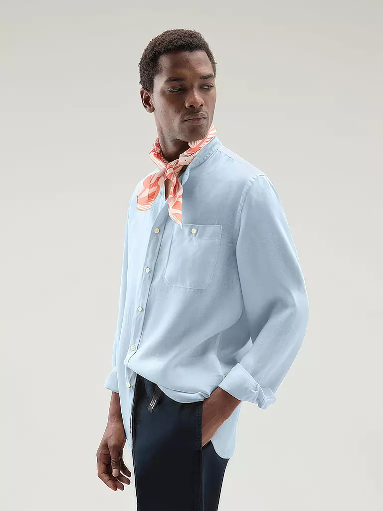 WOOLRICH | Leinenhemd Regular Fit | dunkelblau