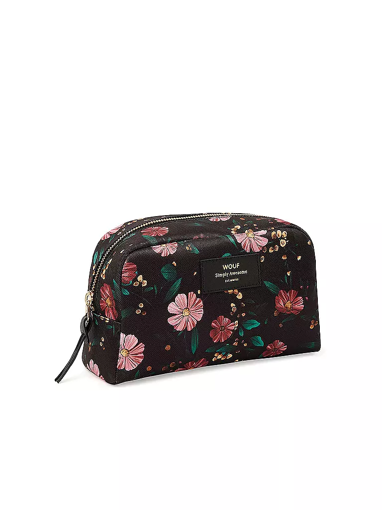 WOUF | Kosmetiktasche - Beauty Bag Black Flowers | schwarz