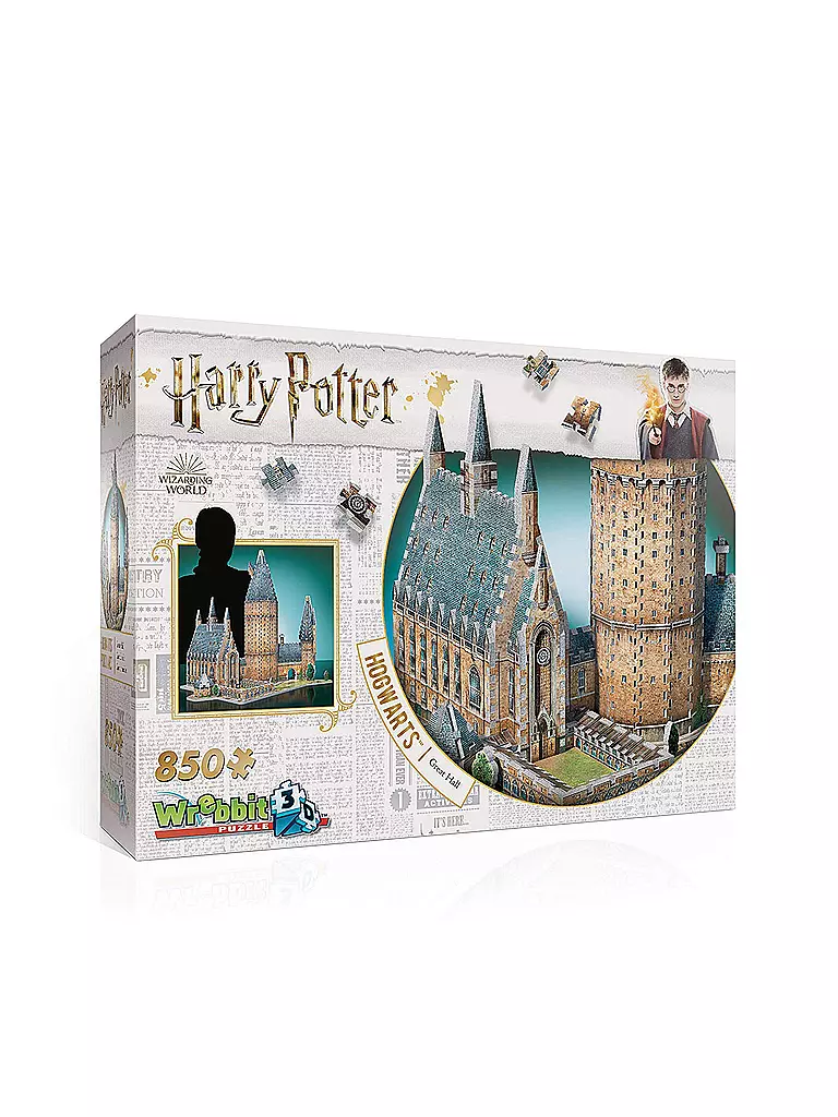 WREBBIT | 3D-Puzzle "Harry Potter" Hogwarts - Grosse Halle (850 Teile) | transparent