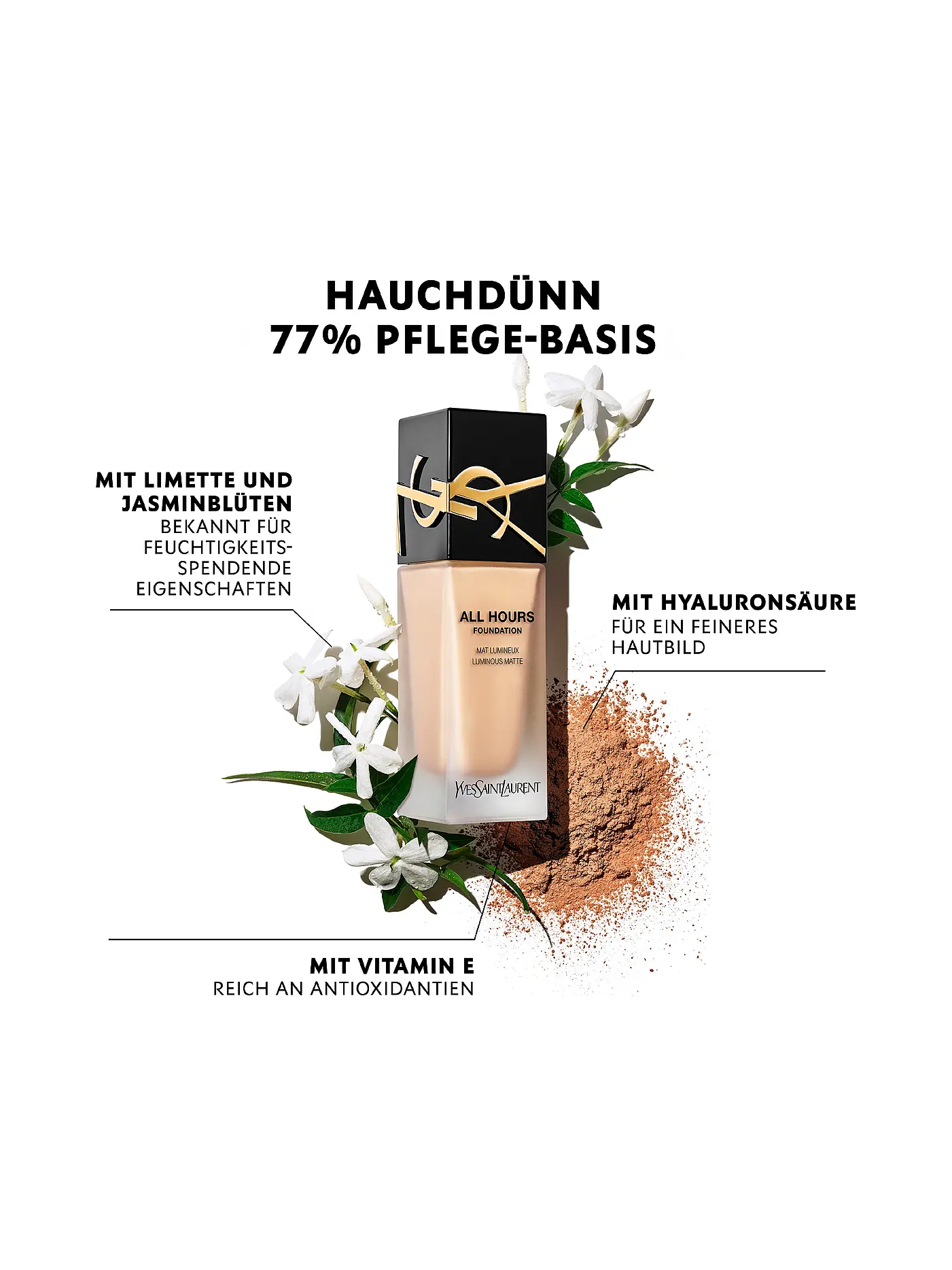 YVES SAINT LAURENT | Encre de Peau - All Hours  Foundation ( LW1 )  | camel
