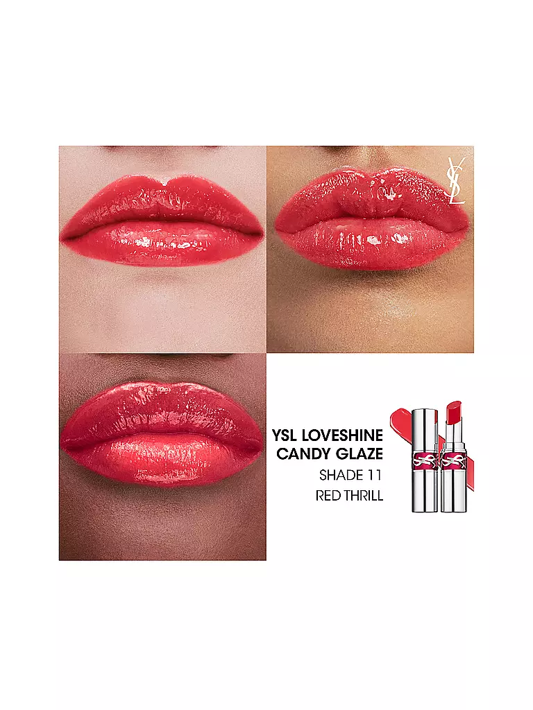 YVES SAINT LAURENT | Loveshine Candy Glaze Lipgloss-Stick (11 Red Thrill) | koralle