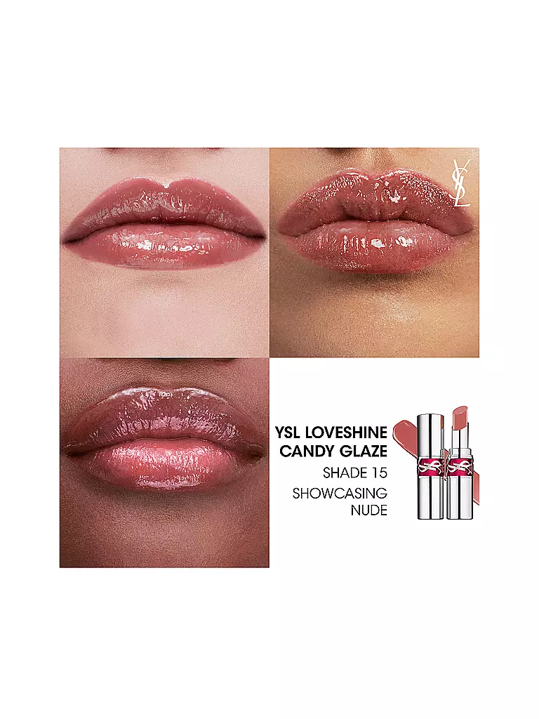 YVES SAINT LAURENT | Loveshine Candy Glaze Lipgloss-Stick (15 Showcasing Nude) | rosa