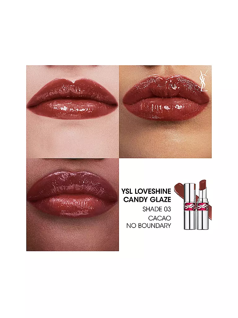 YVES SAINT LAURENT | Loveshine Candy Glaze Lipgloss-Stick (3 Cacao No Doundary) | dunkelrot