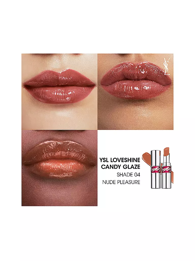YVES SAINT LAURENT | Loveshine Candy Glaze Lipgloss-Stick (4 Nude Pleasure) | orange