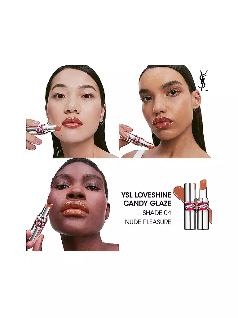 YVES SAINT LAURENT | Loveshine Candy Glaze Lipgloss-Stick (4 Nude Pleasure) | orange