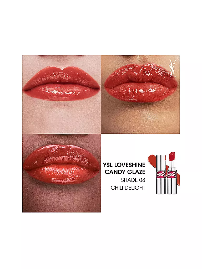 YVES SAINT LAURENT | Loveshine Candy Glaze Lipgloss-Stick (8 Chili Delight) | dunkelrot