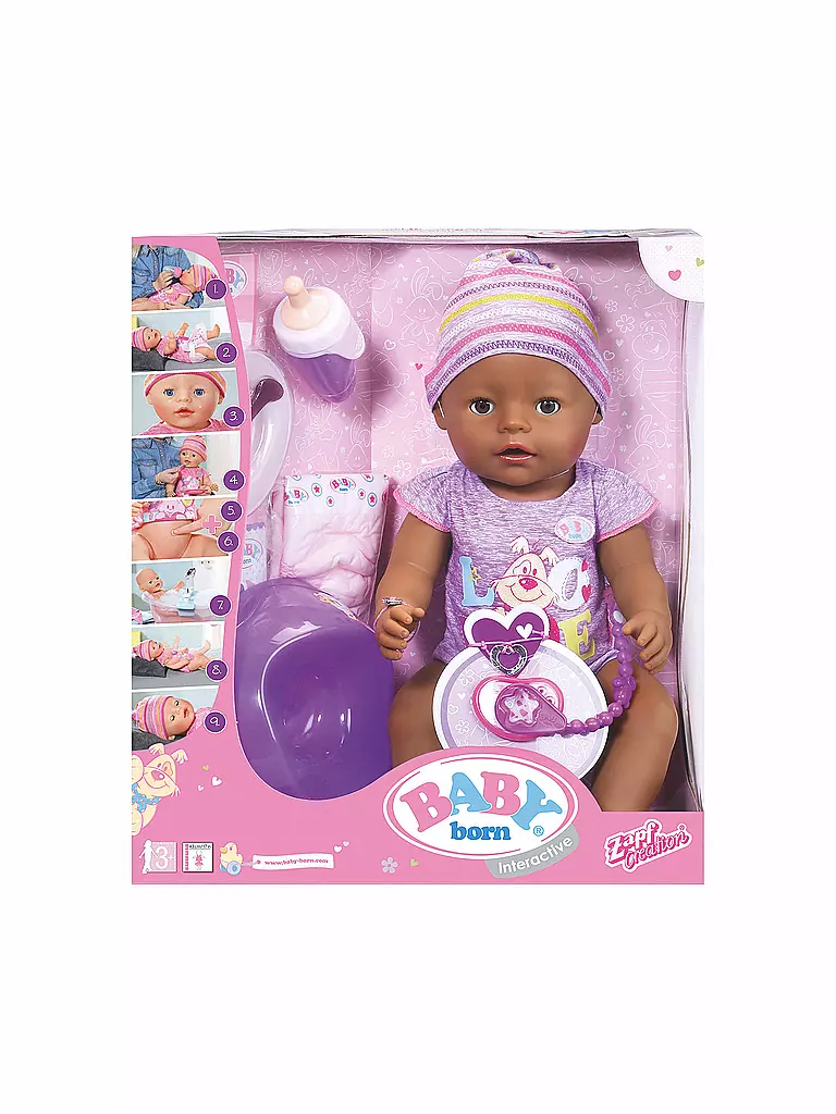 ZAPF CREATION | Baby Born - Interactive Ethnic Puppe 822029 | transparent