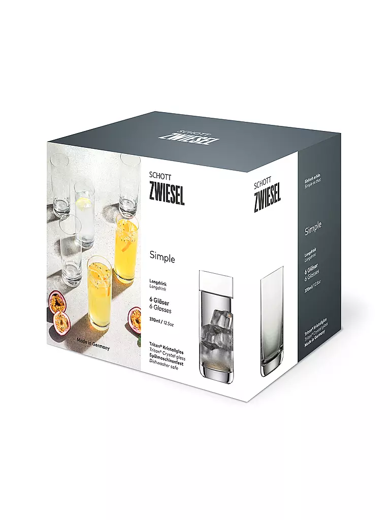 ZWIESEL GLAS | Longdrinkglas 6er Set SIMPLE 370ml  | transparent