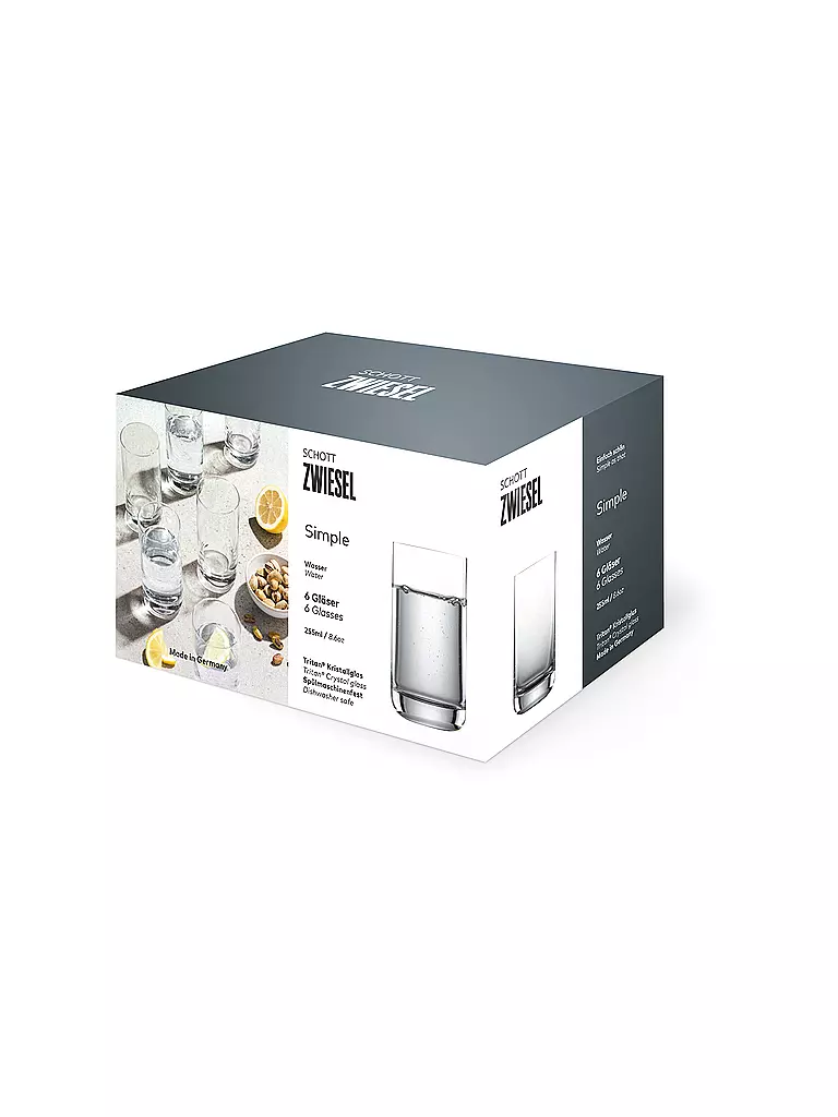 ZWIESEL GLAS | Wasserglas 6er Set SIMPLE 255ml | transparent