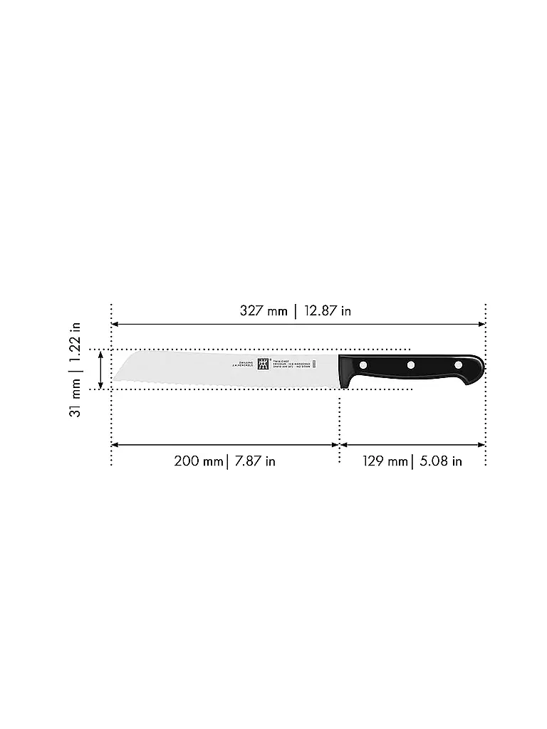 ZWILLING | Brotmesser 20cm TWIN-CHEF Schwarz | schwarz