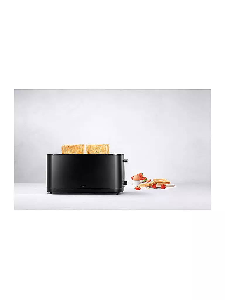ZWILLING | ENFINIGY® Toaster 4 Scheiben Edelstahl 2 Schlitze lang Schwarz  | schwarz