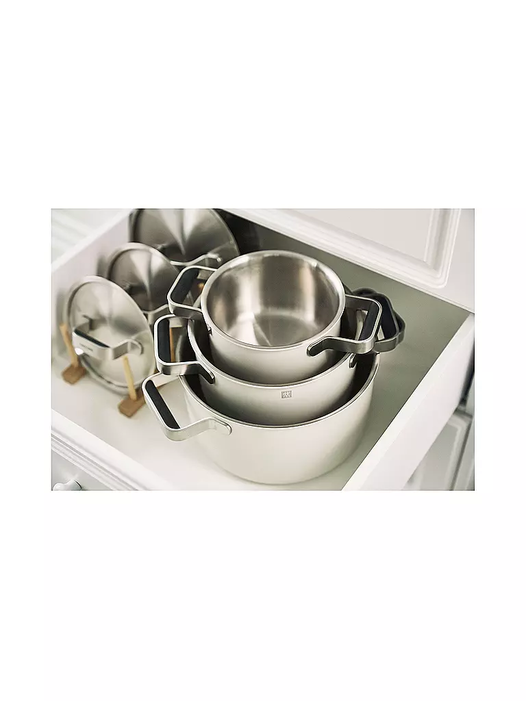 ZWILLING | Kochgeschirr - Set 5tlg. PURE Edelstahl / Elfenbein | dunkelgrün